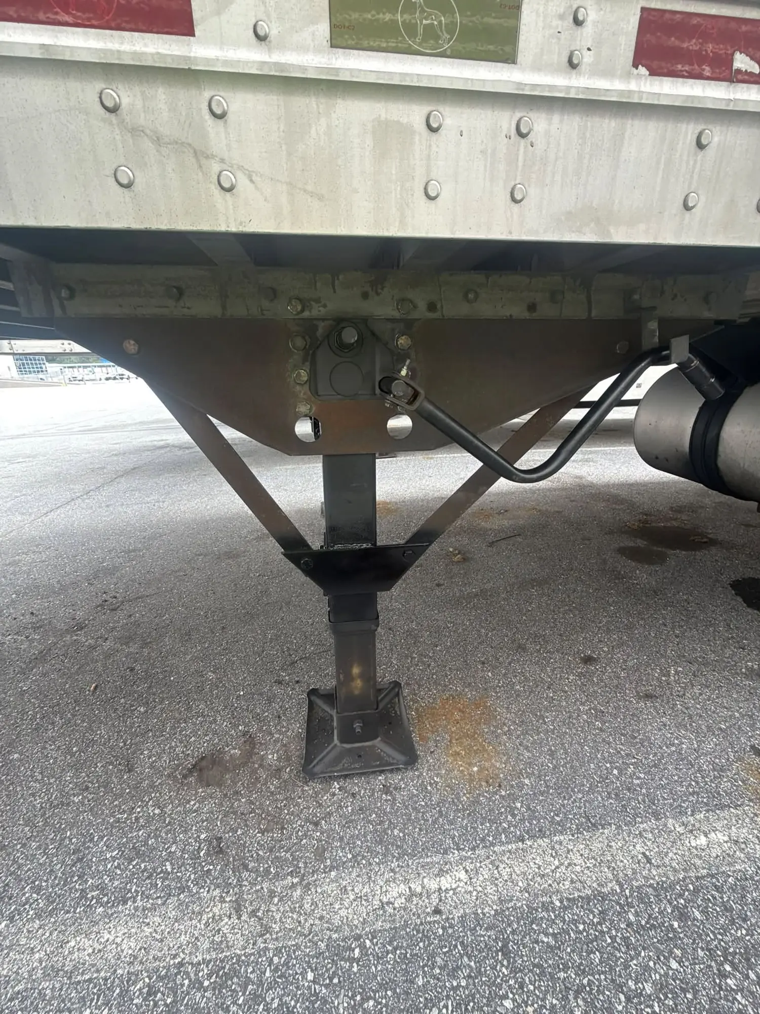 Bent, seized or sheared landing gear, replaced where the trailer is parked.